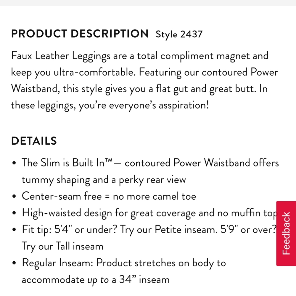 SPANX FAUX LEATHER LEGGING - Picture 3 of 6